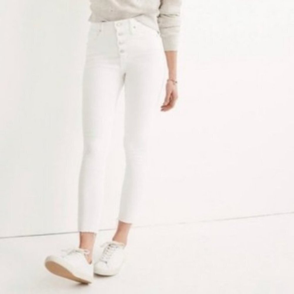 Madewell‎ 9" Mid-Rise Skinny White Jeans